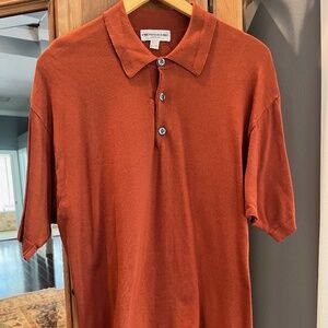 Pronto Uomo Copper Three Button Short Sleeve Polo Style Shirt - XL